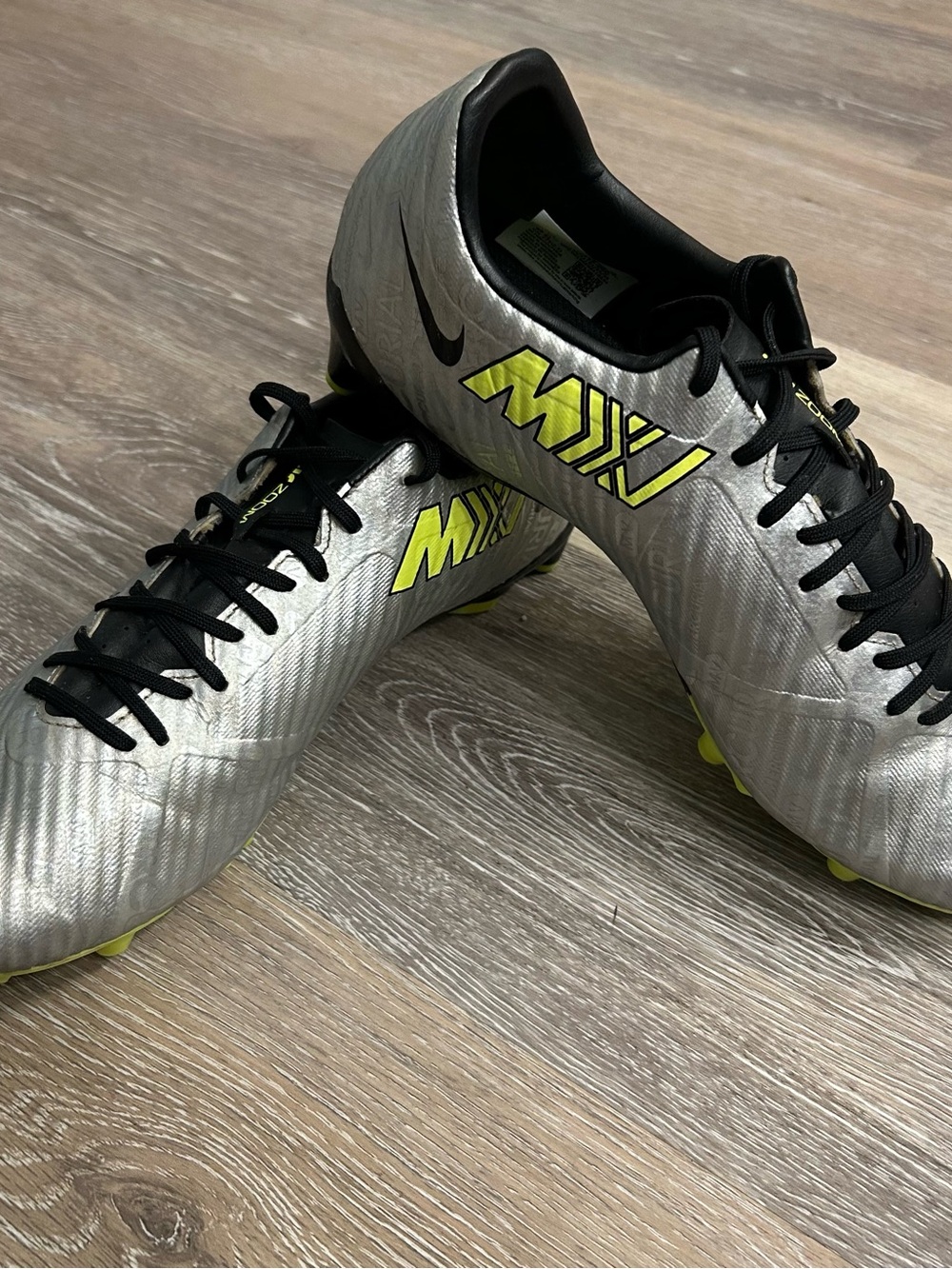 Nike Zoom Mercurial Vapor 15 XXV FG/MG FB8399-060 Silver Soccer Cleats Men 9.5